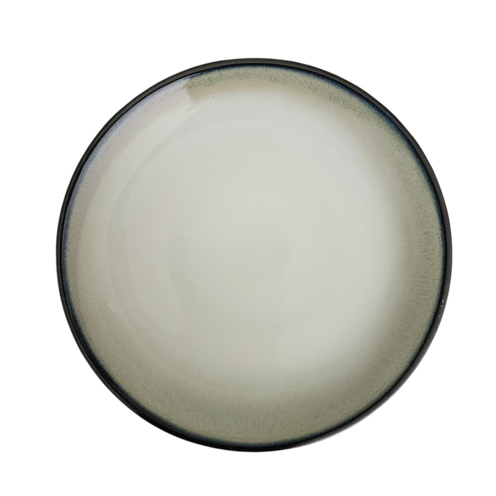 Sango Nova Black 4932 Set of 4 Salad Plates Black Gray Stoneware